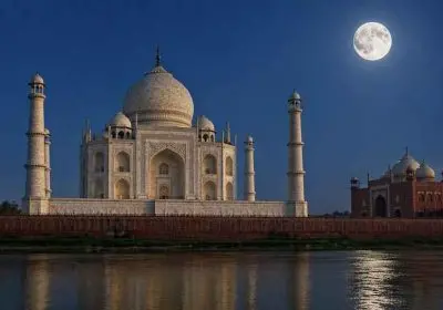 Taj Mahal at Full Moon Night
